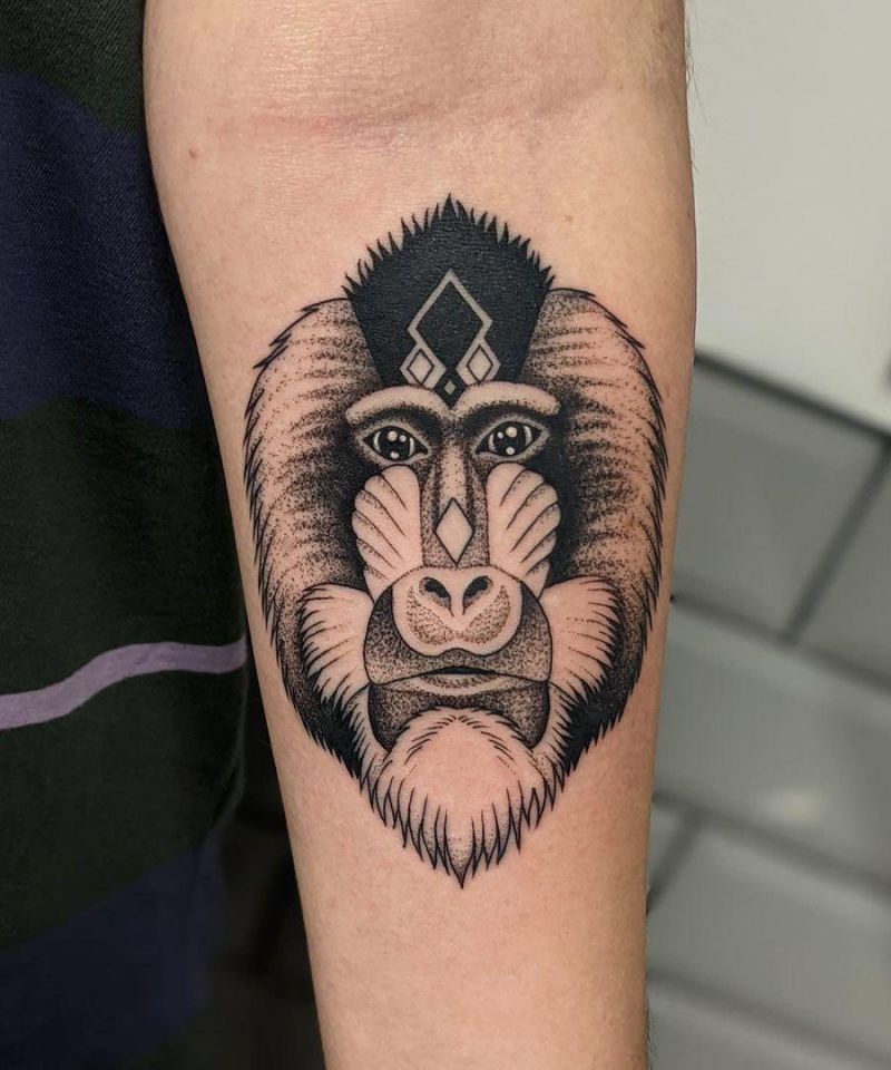 30 Great Mandrill Tattoos to Inspire You