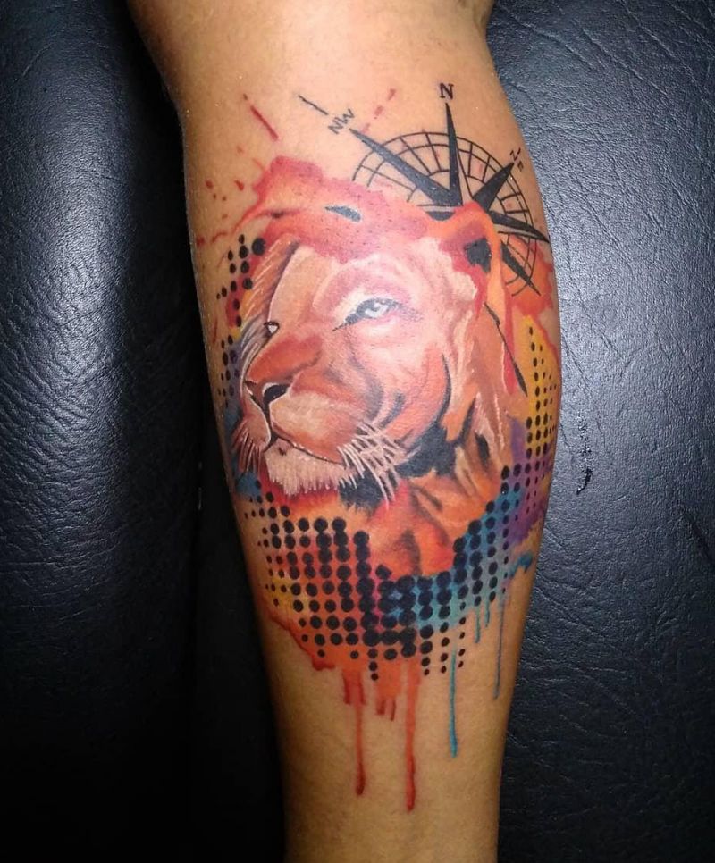 30 Unique Lion and Compass Tattoos for Your Inspiration