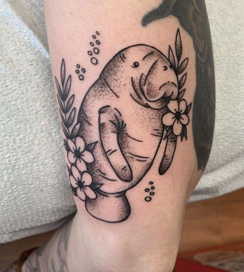 30 Cute Manatee Tattoos You Must Love