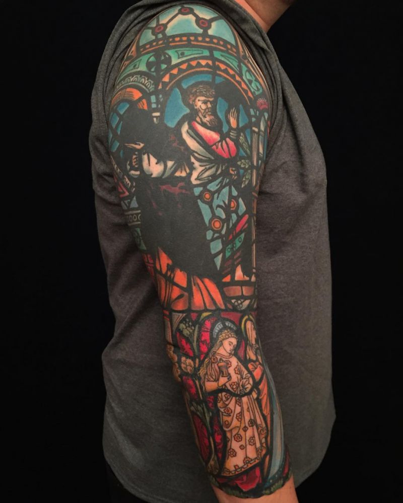 30 Unique Stained Glass Tattoos You Must Try