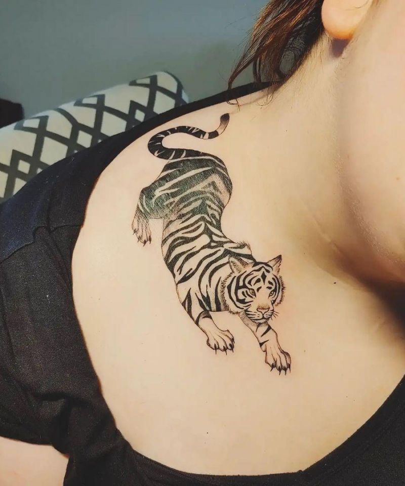 30 Pretty White Tiger Tattoos You Can Copy