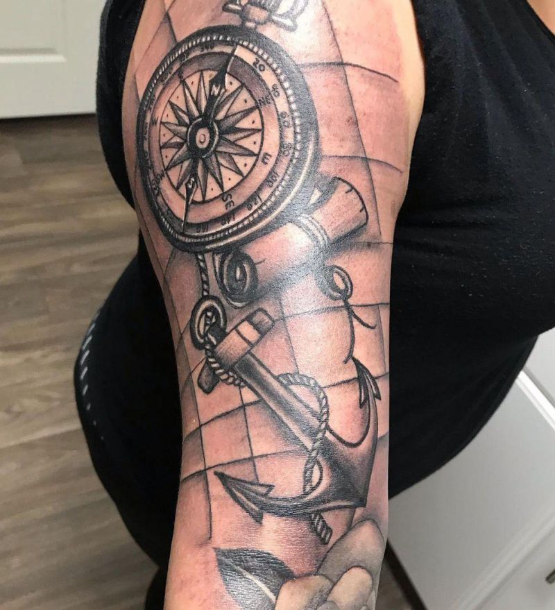 30 Unique Anchor and Compass Tattoos Just For You