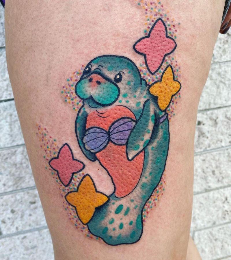 30 Cute Manatee Tattoos You Must Love