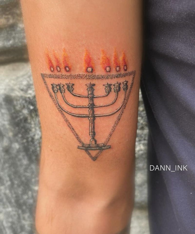 16 Unique Menorah Tattoos You Can Copy