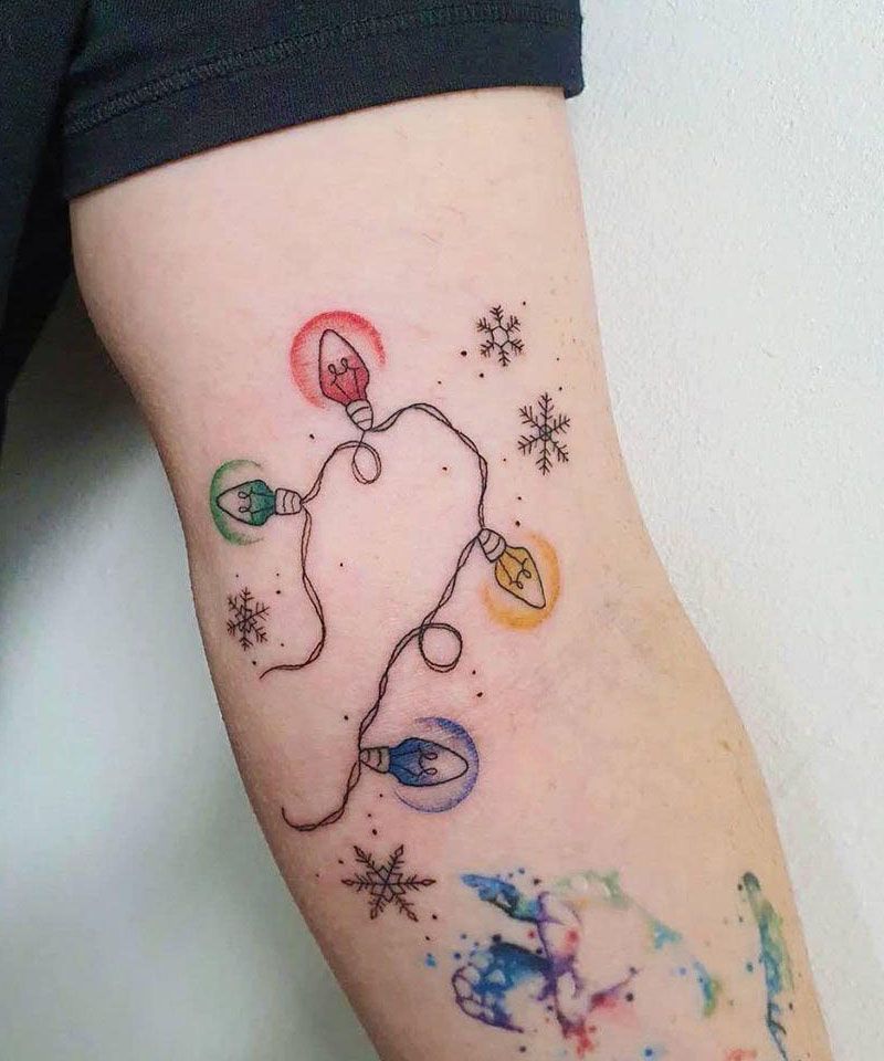 20 Pretty Christmas Lights Tattoos Make You Attractive