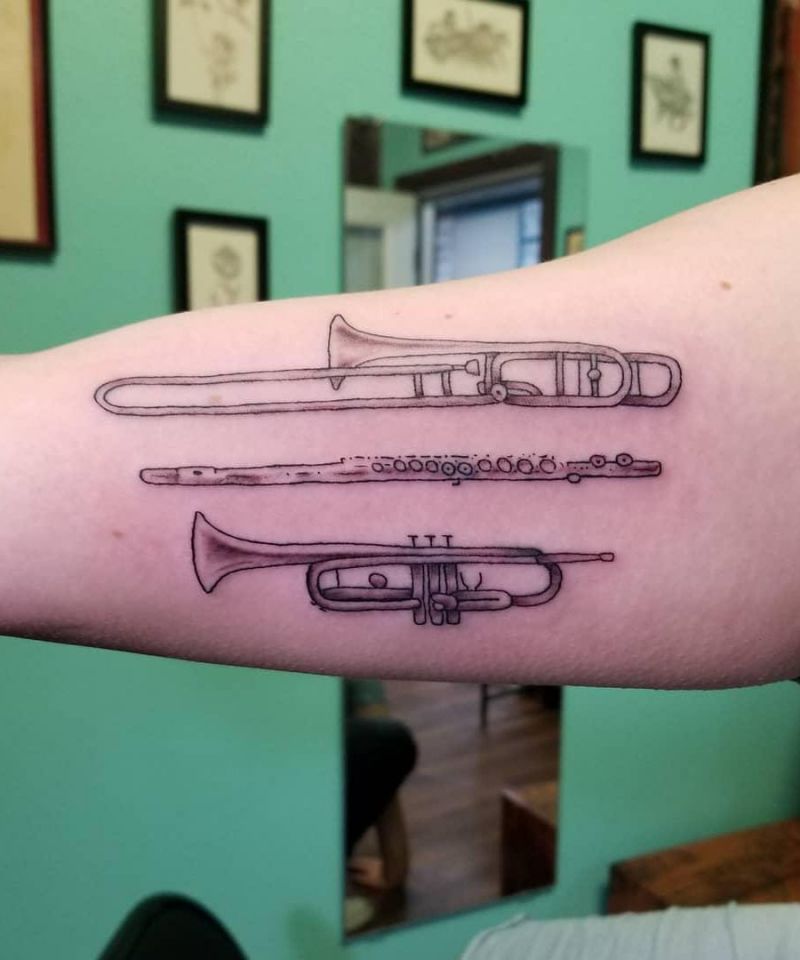 30 Gorgeous Trombone Tattoos You Must Try