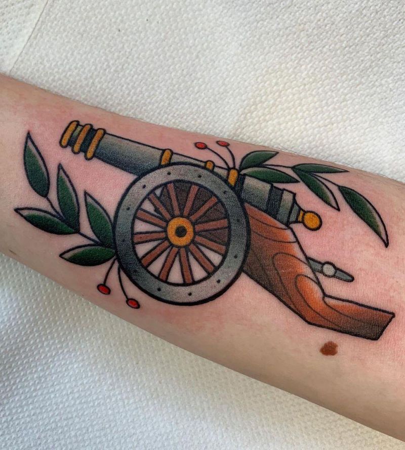 30 Great Cannon Tattoos You Can Copy