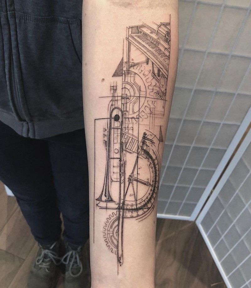 30 Gorgeous Trombone Tattoos You Must Try