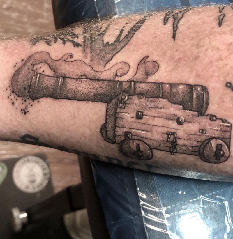 30 Great Cannon Tattoos You Can Copy