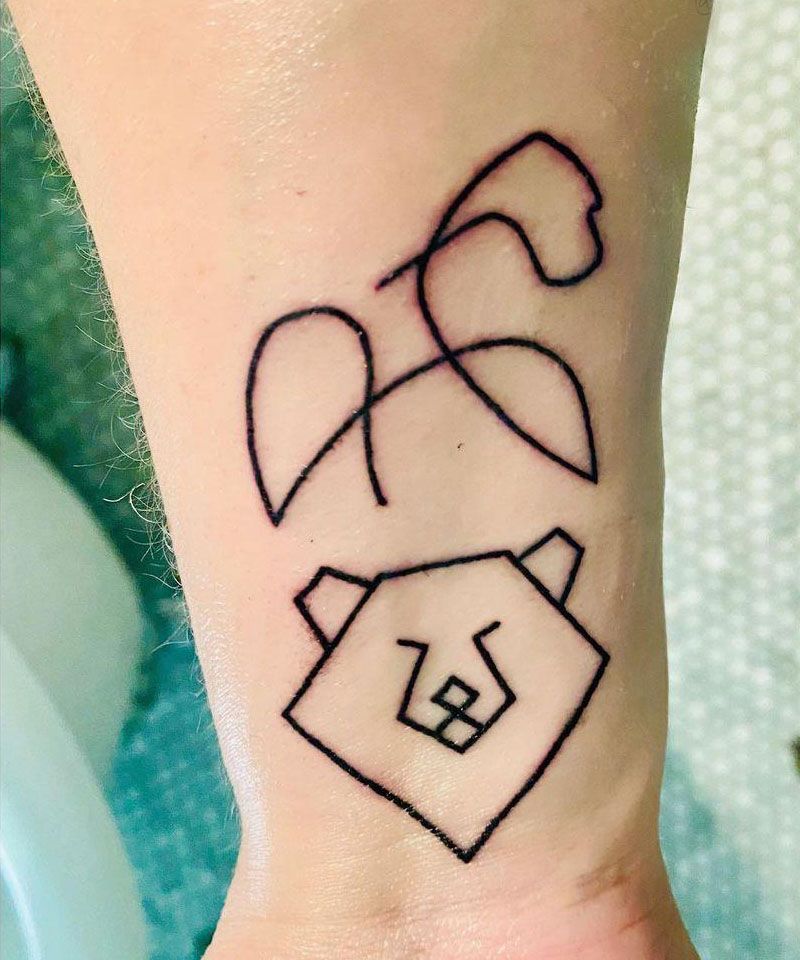 30 Pretty Geometric Bear Tattoos Make You Attractive