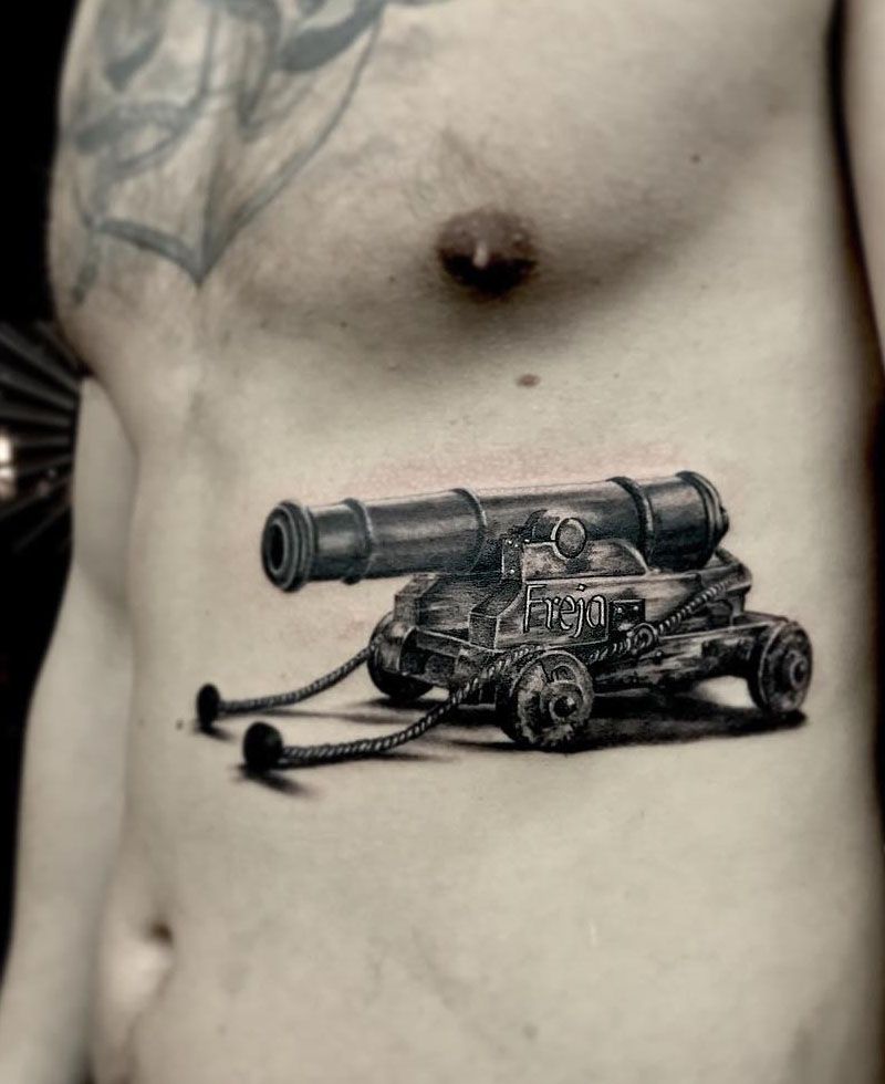 30 Great Cannon Tattoos You Can Copy