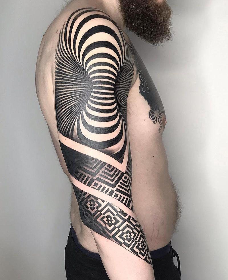 30 Gorgeous Optical Illusion Tattoos for Your Inspiration