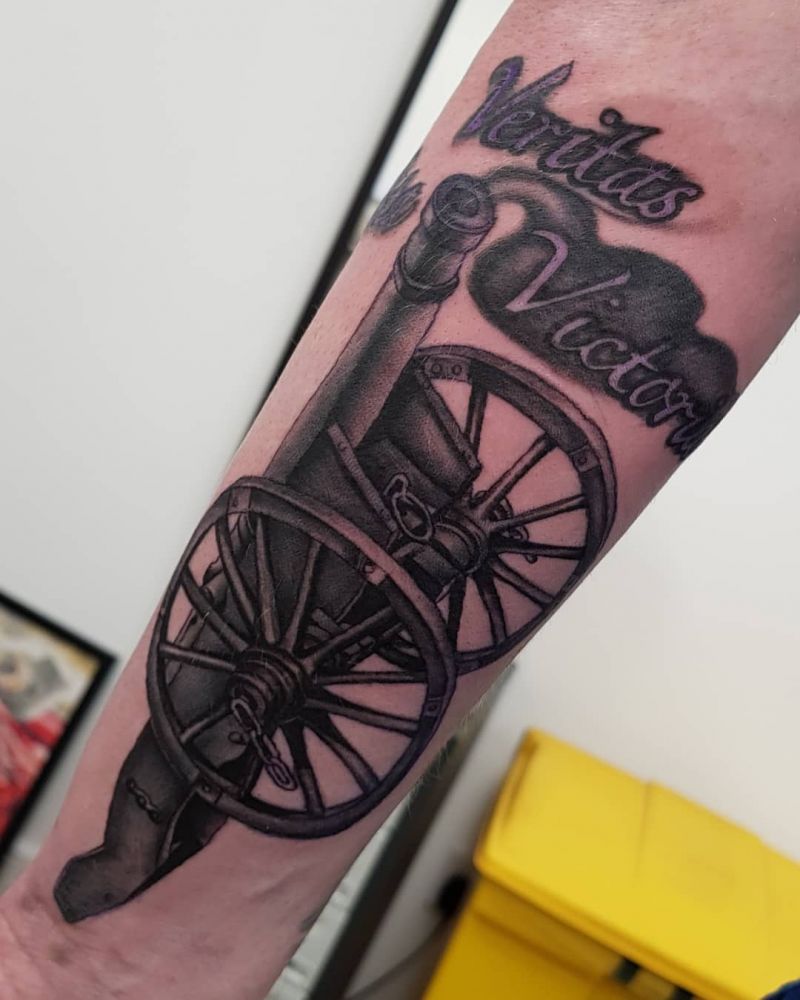 30 Great Cannon Tattoos You Can Copy