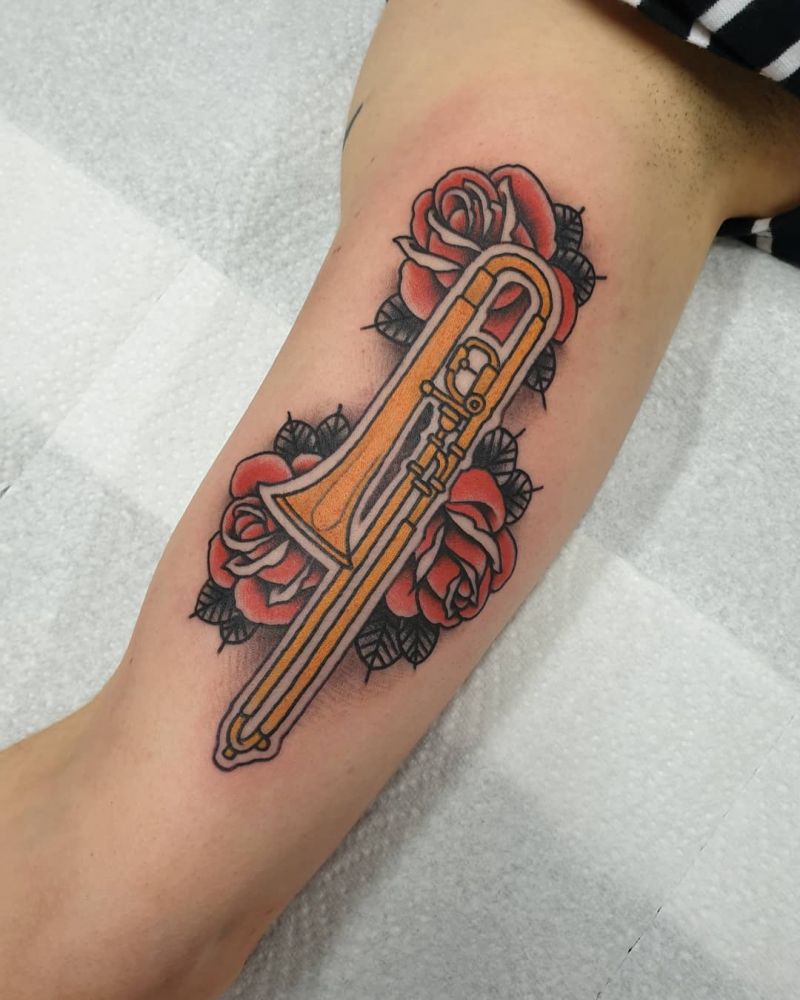 30 Gorgeous Trombone Tattoos You Must Try