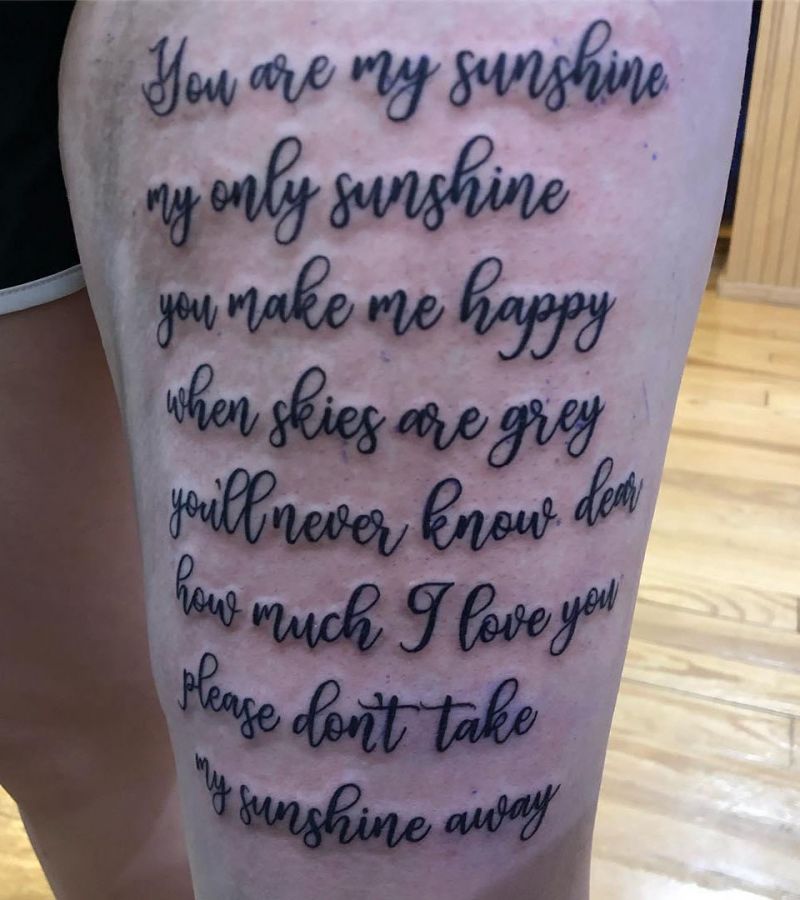 30 Pretty You Are My Sunshine Tattoos to Inspire You