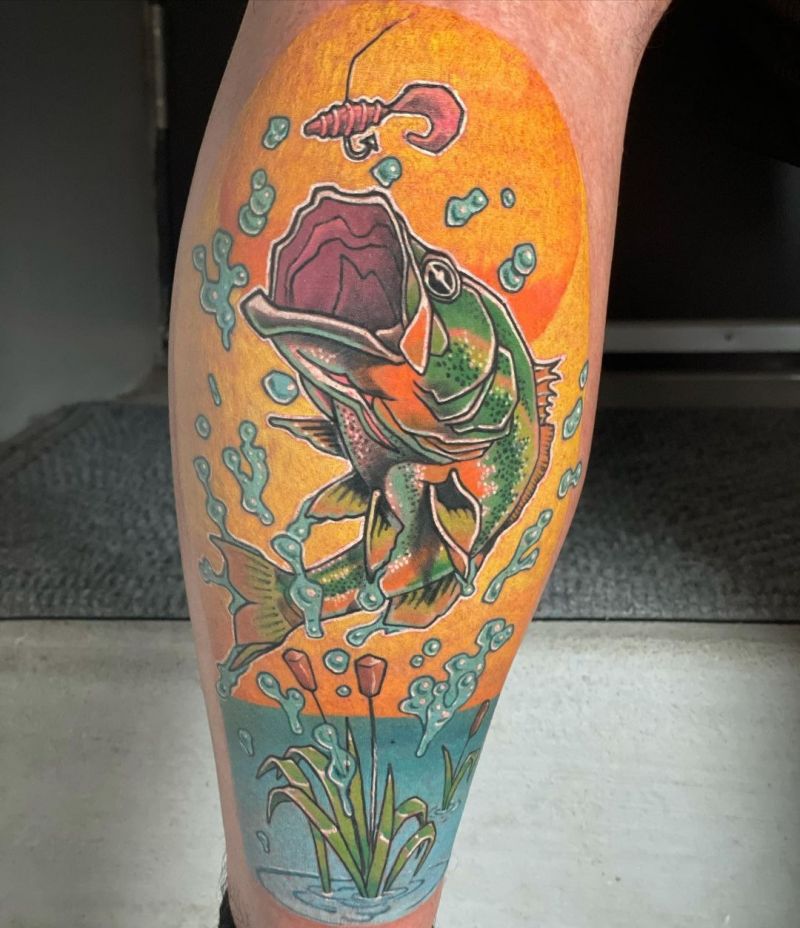 30 Unique Bass Fish Tattoos to Inspire You