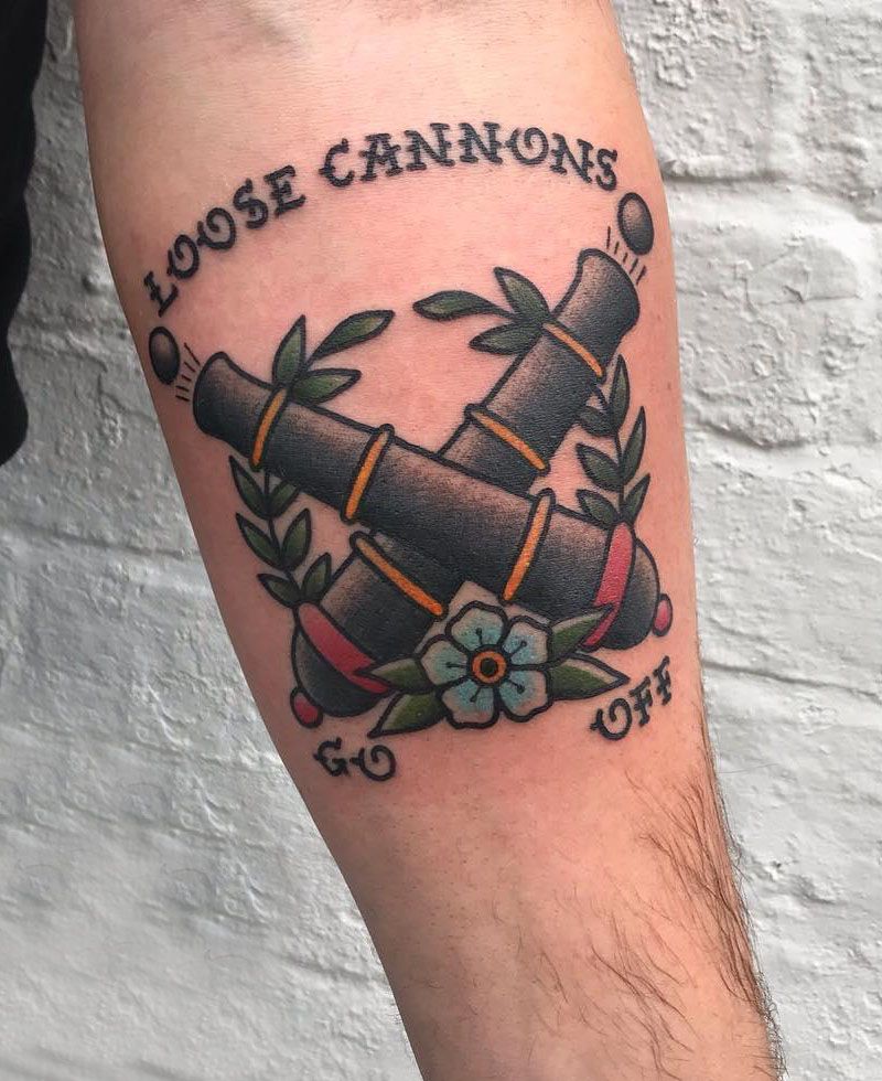 30 Great Cannon Tattoos You Can Copy