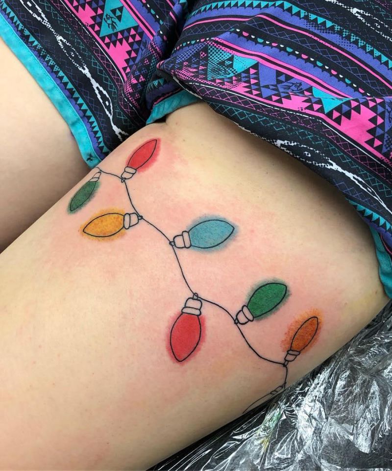 20 Pretty Christmas Lights Tattoos Make You Attractive