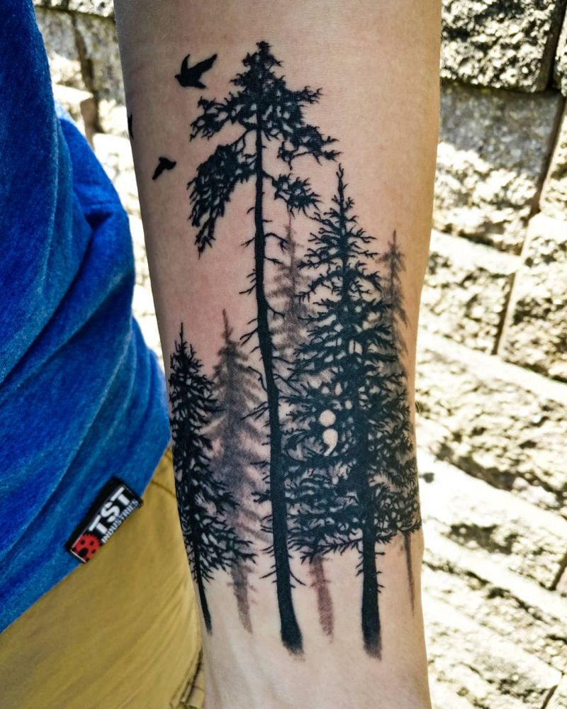 30 Perfect Douglas Fir Tree Tattoos to Inspire You