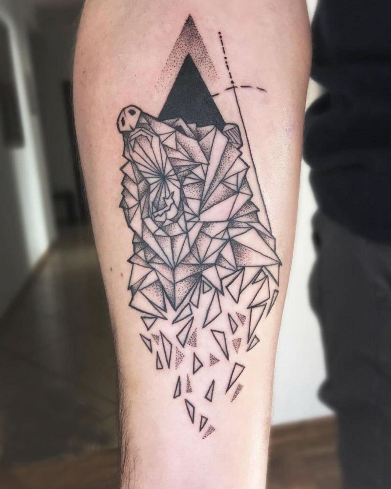 30 Pretty Geometric Bear Tattoos Make You Attractive