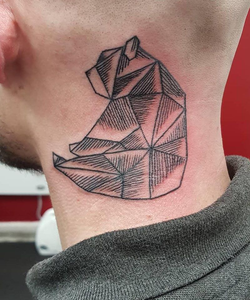 30 Pretty Geometric Bear Tattoos Make You Attractive