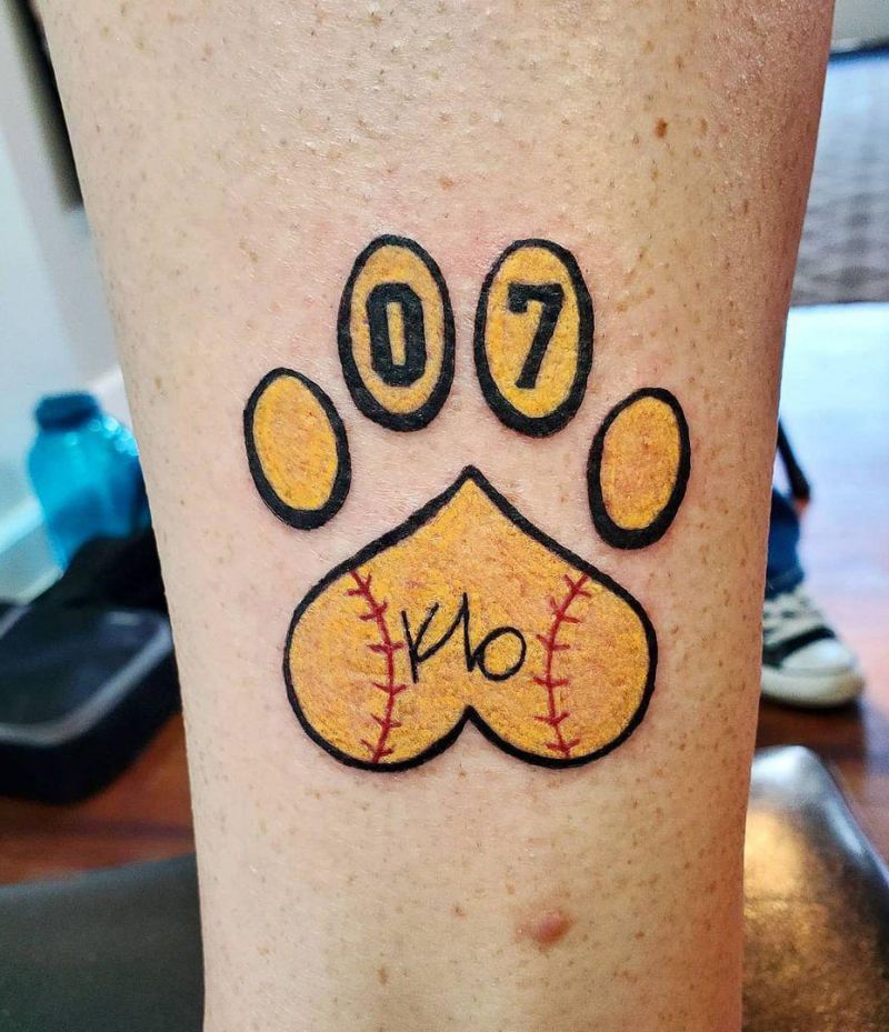 30 Great Softball Tattoos You Will Love