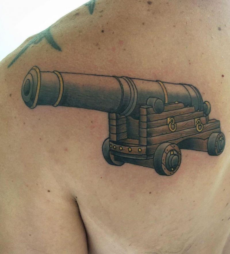 30 Great Cannon Tattoos You Can Copy