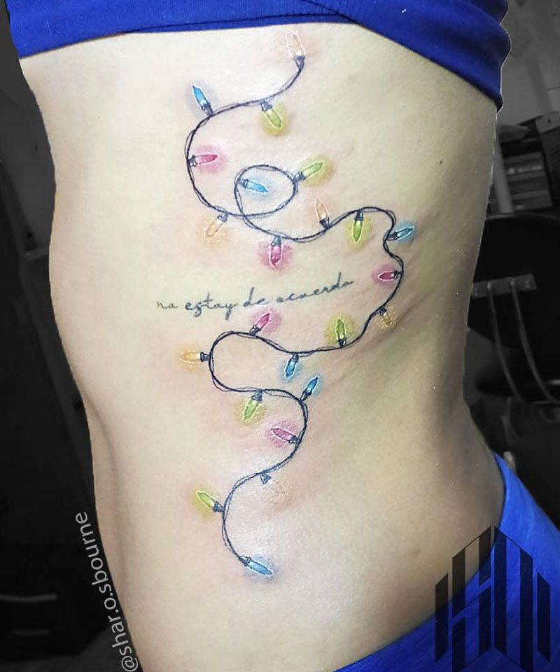 20 Pretty Christmas Lights Tattoos Make You Attractive