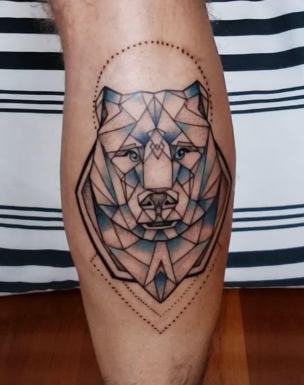 30 Pretty Geometric Bear Tattoos Make You Attractive