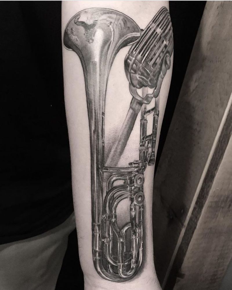 30 Gorgeous Trombone Tattoos You Must Try