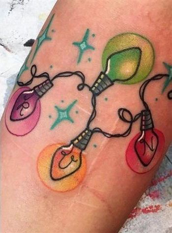 20 Pretty Christmas Lights Tattoos Make You Attractive