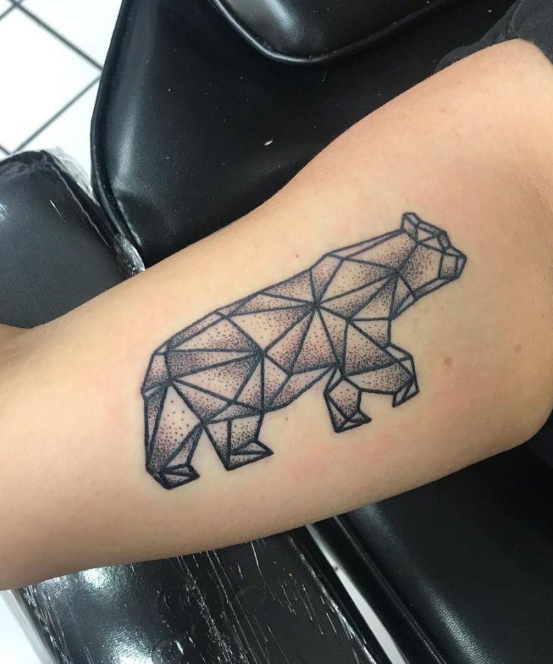 30 Pretty Geometric Bear Tattoos Make You Attractive