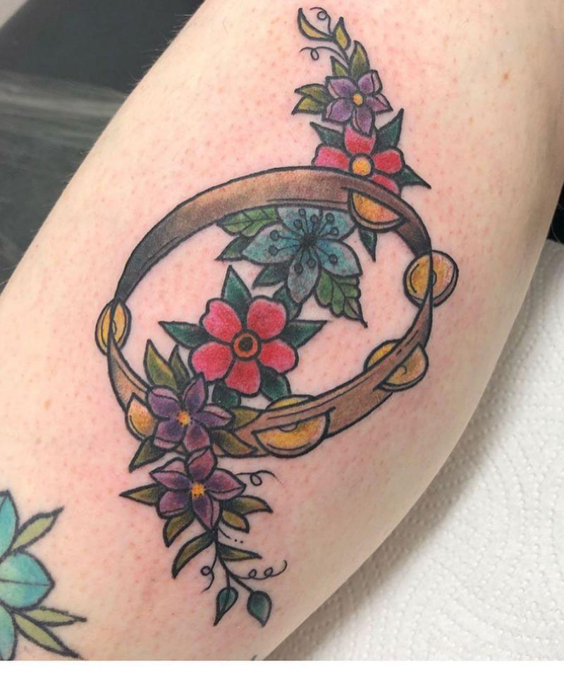 25 Pretty Tambourine Tattoos You Must Love