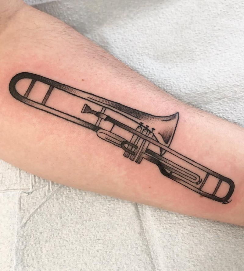 30 Gorgeous Trombone Tattoos You Must Try