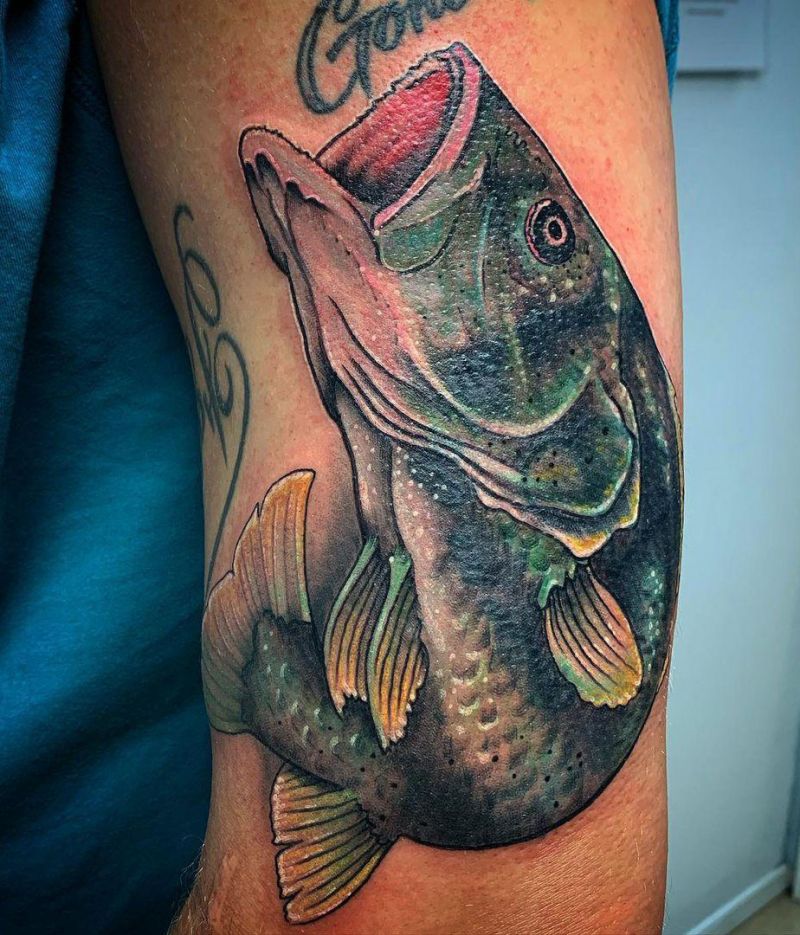 30 Unique Bass Fish Tattoos to Inspire You