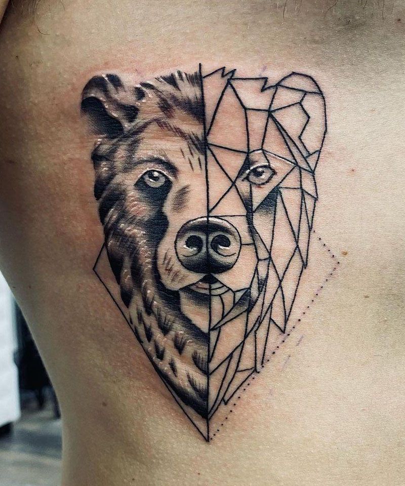 30 Pretty Geometric Bear Tattoos Make You Attractive