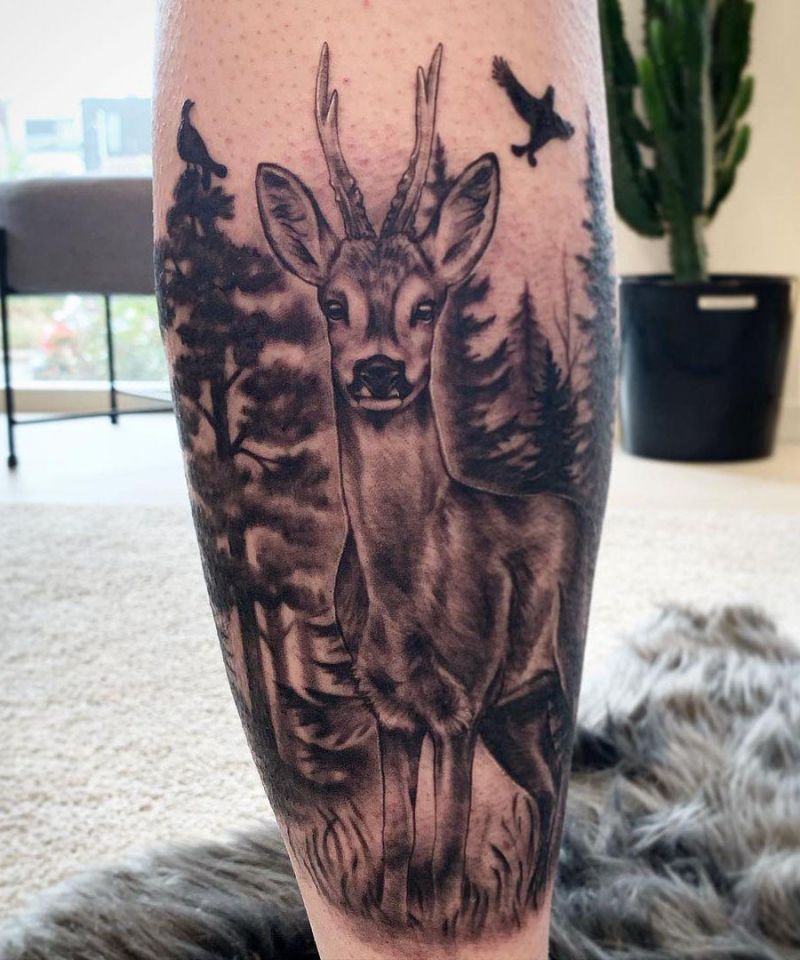 30 Unique Roe Deer Tattoos For Your Inspiration