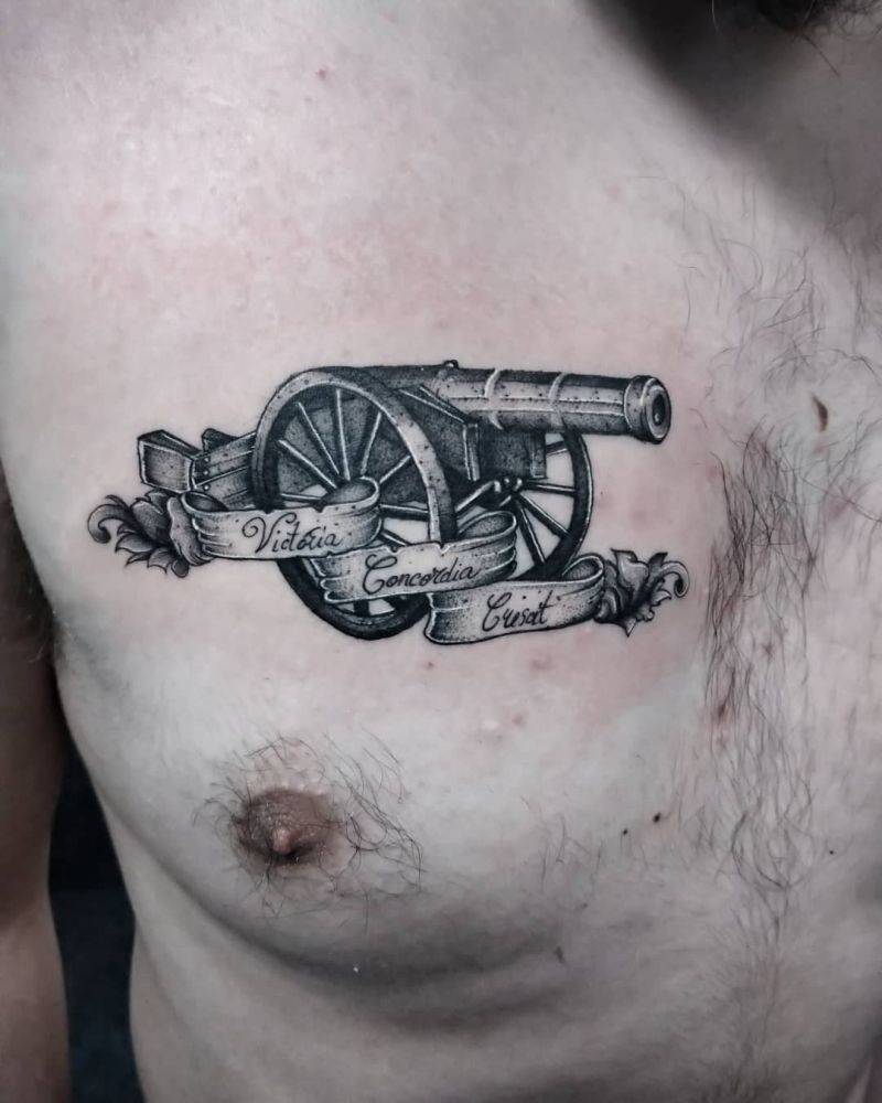 30 Great Cannon Tattoos You Can Copy