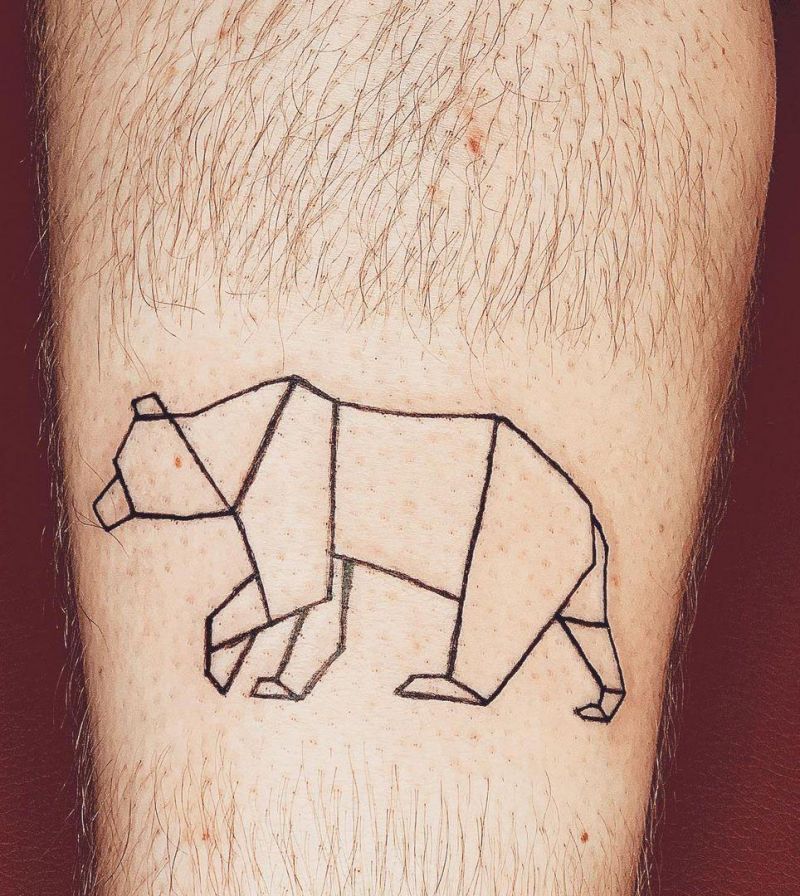 30 Pretty Geometric Bear Tattoos Make You Attractive