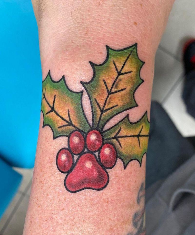 30 Pretty Holly Tattoos You Will Love