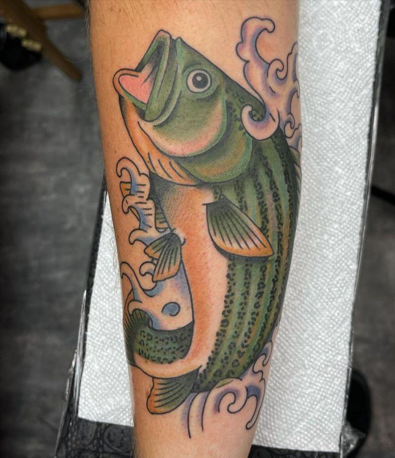 30 Unique Bass Fish Tattoos to Inspire You