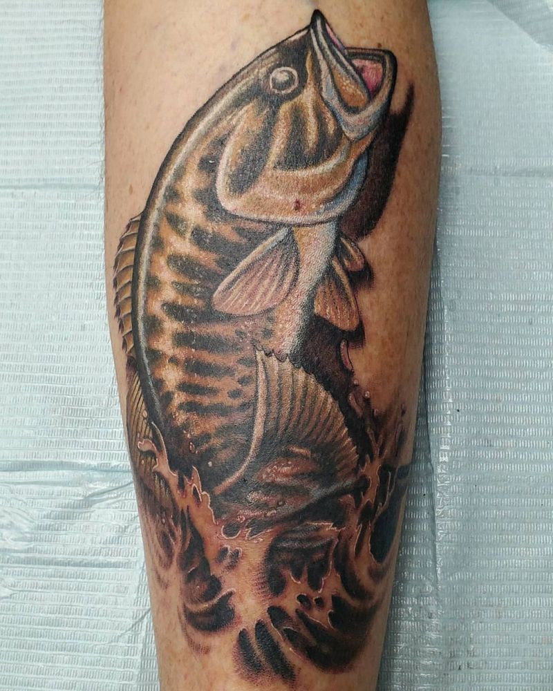 30 Unique Bass Fish Tattoos to Inspire You