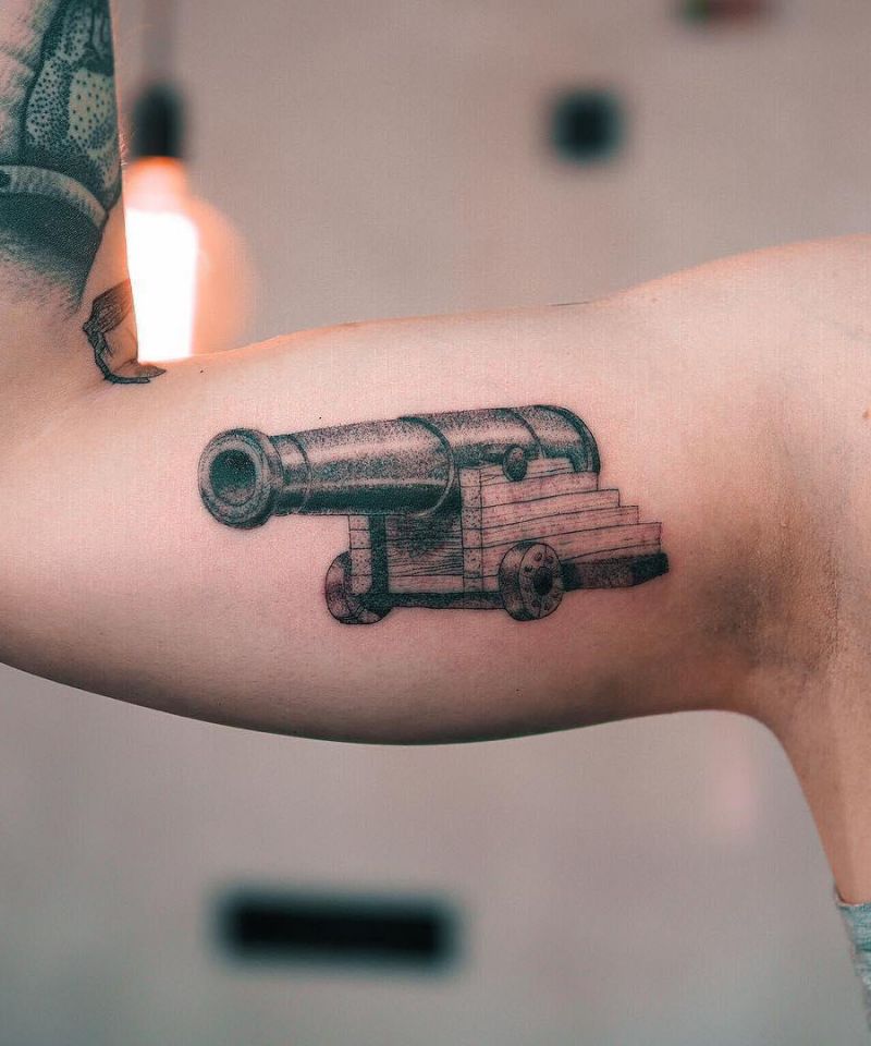 30 Great Cannon Tattoos You Can Copy