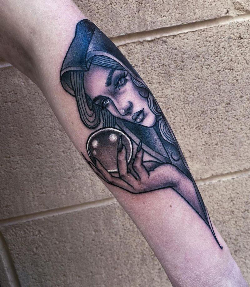 30 Pretty Crystal Ball Tattoos You Must Love