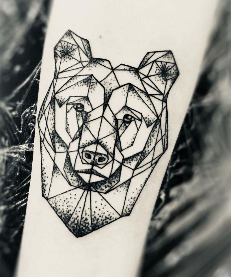 30 Pretty Geometric Bear Tattoos Make You Attractive