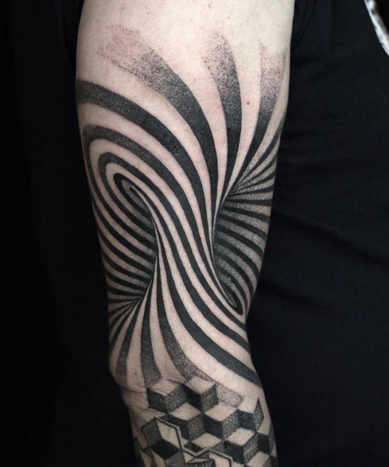 30 Gorgeous Optical Illusion Tattoos for Your Inspiration