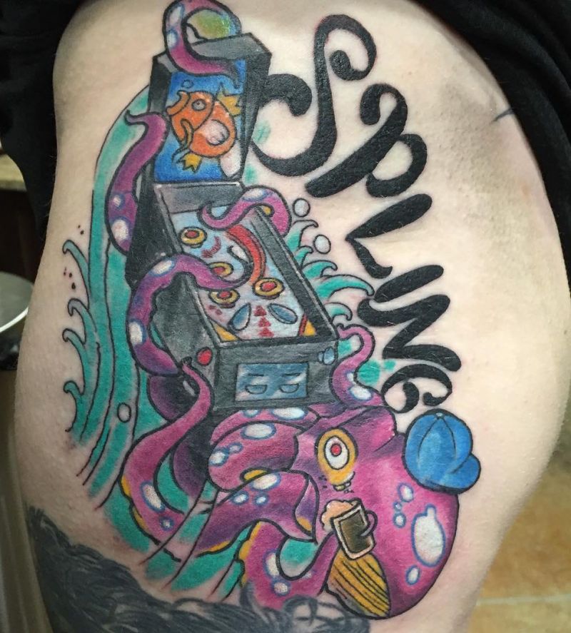 30 Unique Pinball Tattoos You Must Love