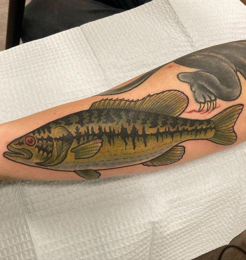 30 Unique Bass Fish Tattoos to Inspire You