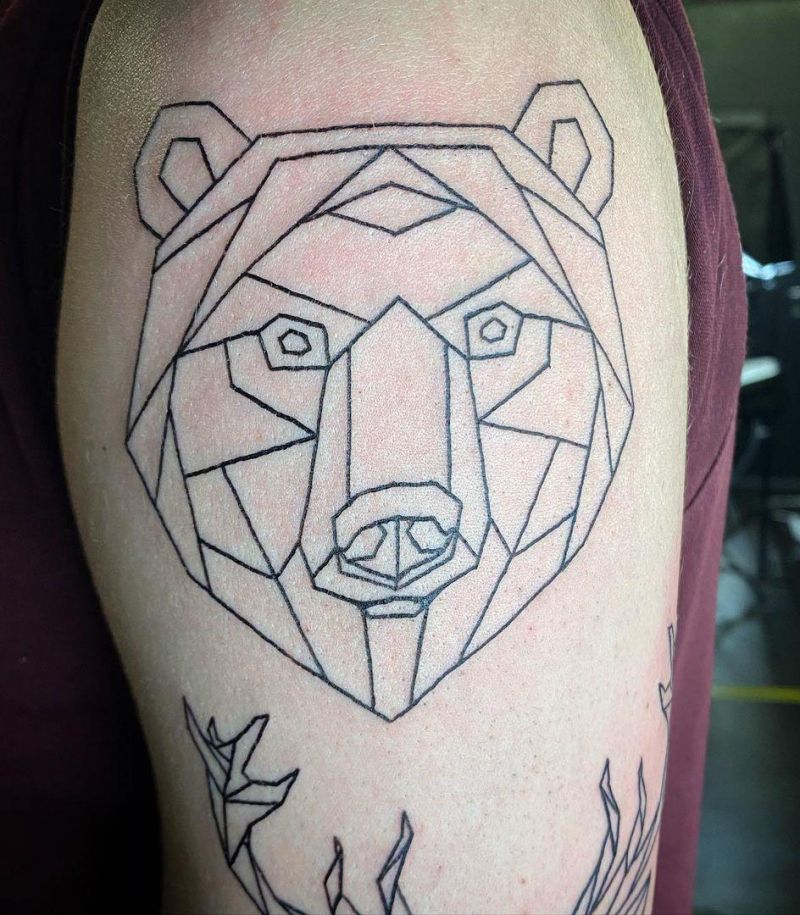 30 Pretty Geometric Bear Tattoos Make You Attractive