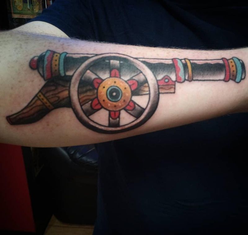 30 Great Cannon Tattoos You Can Copy